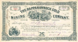 Rappahannock Gold Mining Co. - Stock Certificate