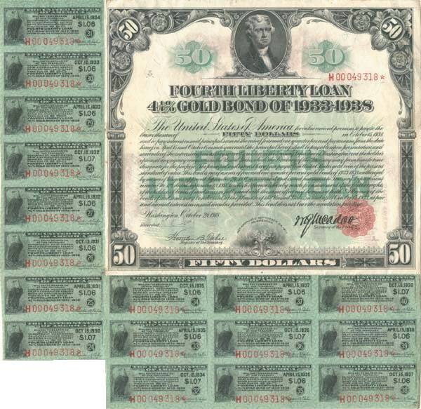 $50 4th Liberty Loan Bond