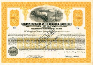 Rensselaer and Saratoga Railroad - $10,000 Bond