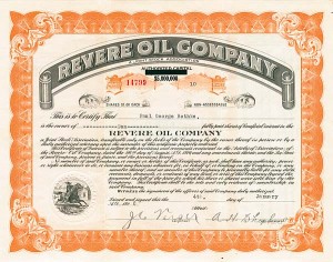 Revere Oil Co. - Stock Certificate