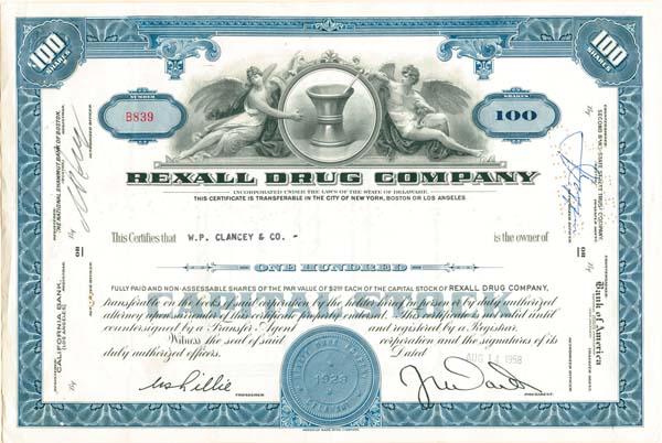 Rexall Drug Co. - Stock Certificate