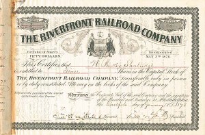 Thomas A. Scott autographed Riverfront Railroad Stock