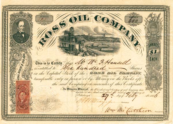 Ross Oil Co. - Stock Certificate