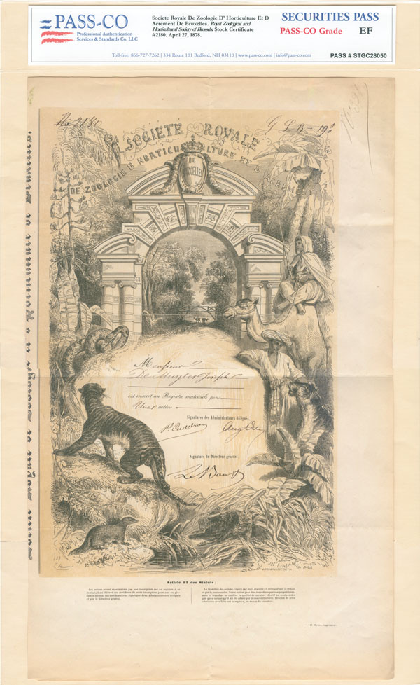 Societe Royale De Zoologie D'Horticulture et D'Acrement de Bruxelles (Royal Zoological and Horticultural Society of Brussels)