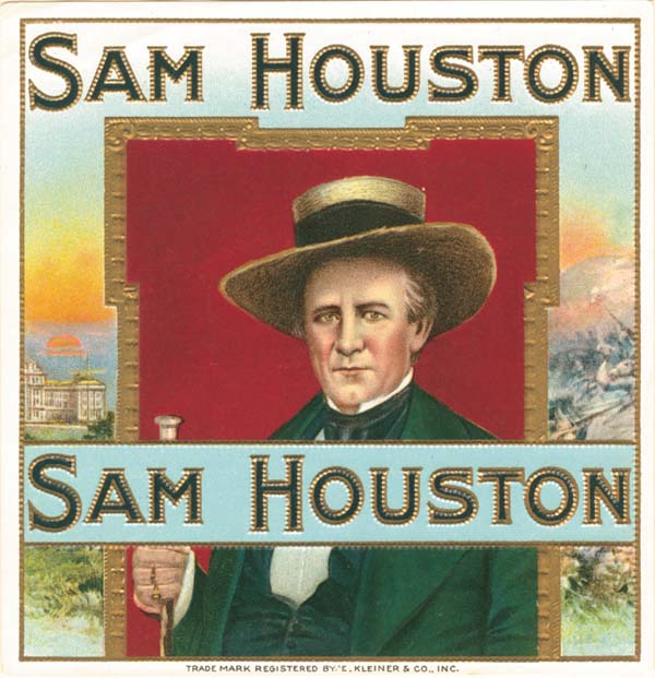 Cigar Box Labels - Sam Houston - <b>Not Actual Cigars</b>