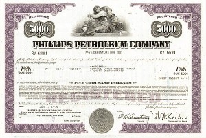 Phillips Petroleum Co. - Various Denominations Oil Bond
