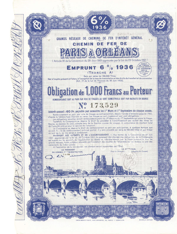 Chemin de Fer de Paris a Orleans - Bond