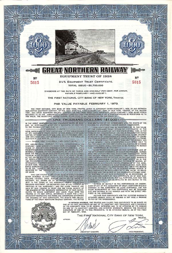 Great Northern Railway - Bond