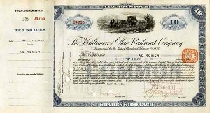 Baltimore and Ohio Railroad - Stock Certificate