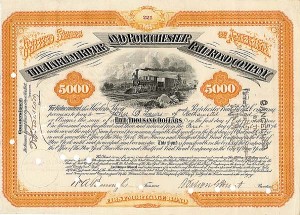 Harlem River and Portchester Railroad Co. - $5,000 Bond