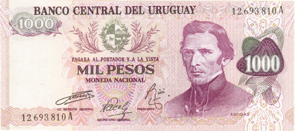 Uruguay - Pick-52 - 1,000 Uruguayan Pesos - Foreign Paper Money