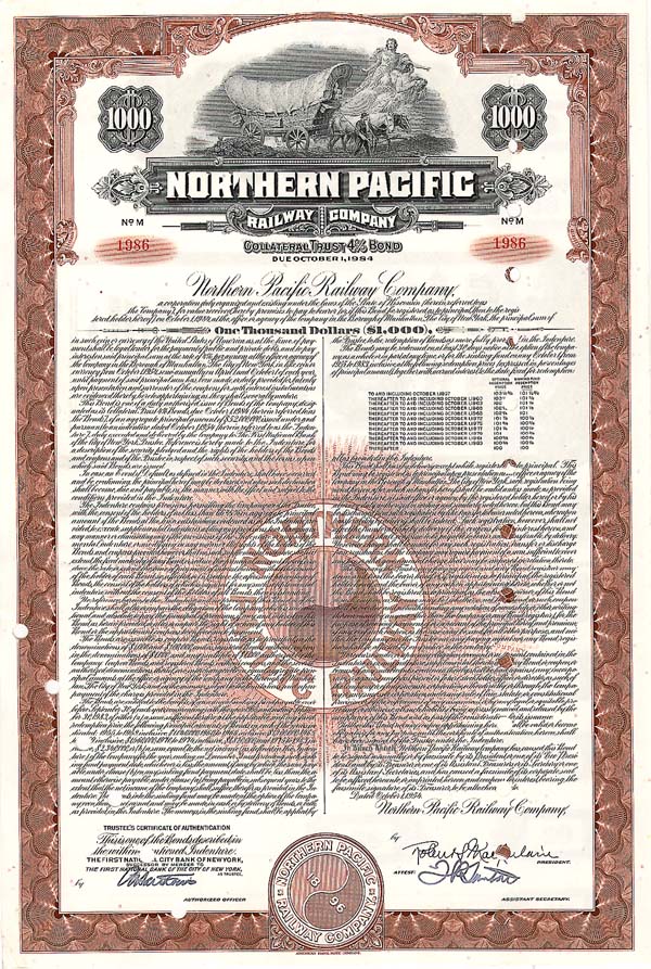 Northern Pacific Railway - Bond