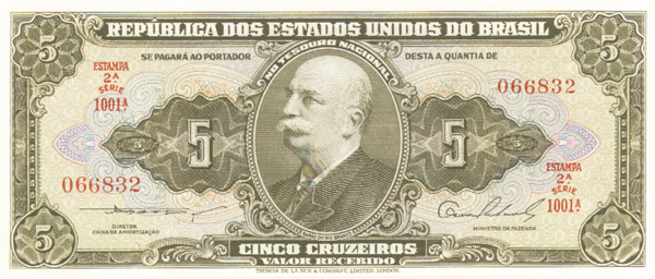 Brazil - P-176a - 5 Cruzeiros - Foreign Paper Money