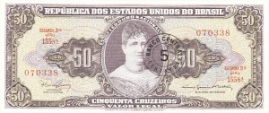 Brazil - P-184b - 5 Centavos on 50 Cruzeiros - Foreign Paper Money