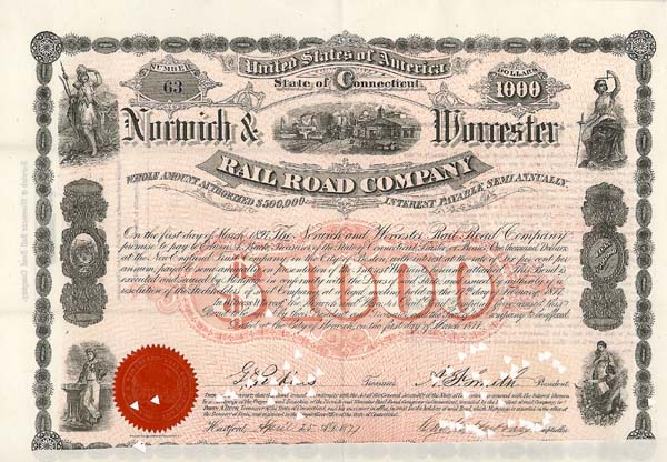 Norwich and Worcester Railroad - Bond