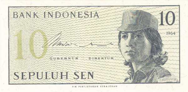 Indonesia - 10 Sen - P-92 - 1964 dated Foreign Paper Money