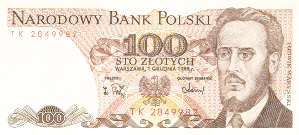 Poland - 100 Zlotych - P-143e - Group of 10 Notes - 1988 dated Foreign Paper Money
