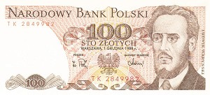 Poland - 100 Zlotych - P-143e - Group of 10 Notes - 1988 dated Foreign Paper Money