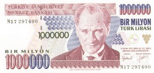 Turkey - 1 Million Lira - P-209 - 1995 dated Foreign Paper Money