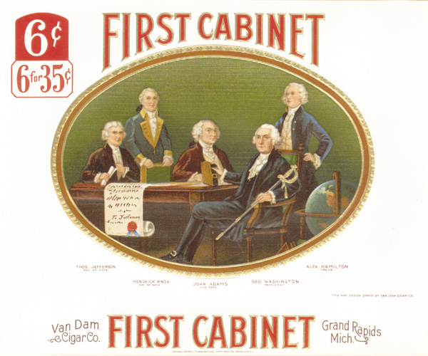 Cigar Box Label "First Cabinet"