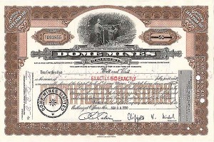 Dome Mines - Stock Certificate