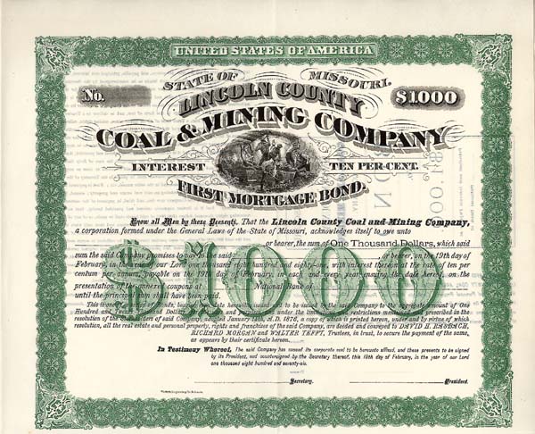 Lincoln County Coal and Mining Co. - $1,000 Bond