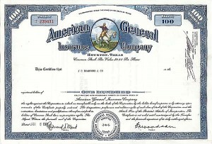 American General Insurance Co - Stock Certificate