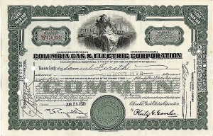 Columbia Gas and Electric Corporation - Stock Certificate