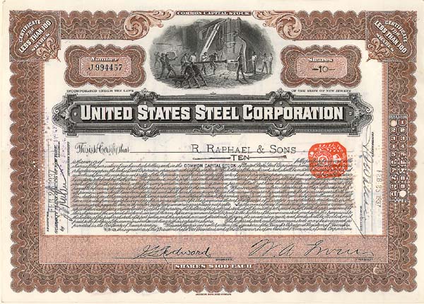 United States Steel Corporation - Stock Certificate