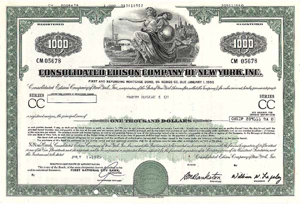 Consolidated Edison Co of New York, Incorporated - Bond