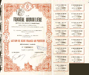 La Fonciere Immobiliere - Stock Certificate