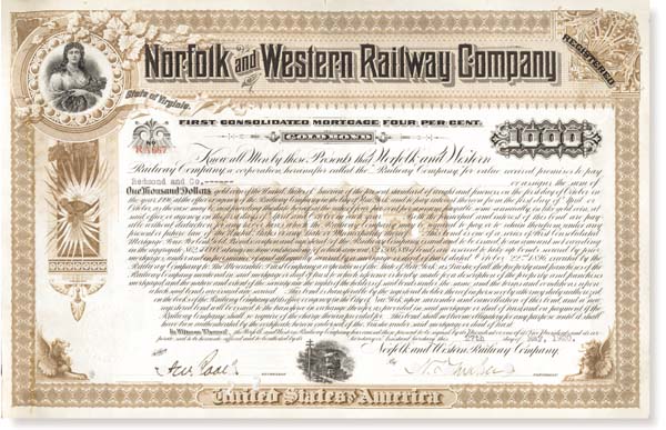 Norfolk and Western Railway Co. - Bond