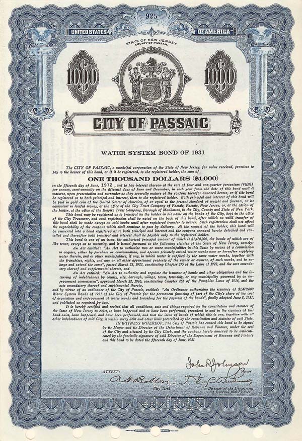 City of Passaic, NJ - Bond