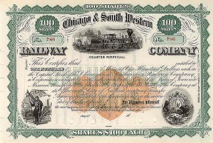 Chicago and South Western Railway Co. - Stock Certificate