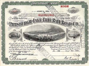 Pittsburgh and Lake Erie Railroad - Stock Certificate