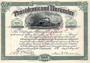 Providence and Worcester - Stock Certificate