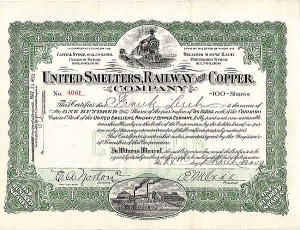 United Smelters, Railway and Copper Co - Stock Certificate