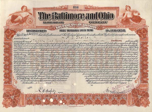 Baltimore & Ohio Railroad Company - Bond