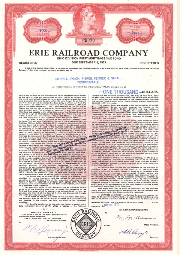 Erie Railroad - Bond