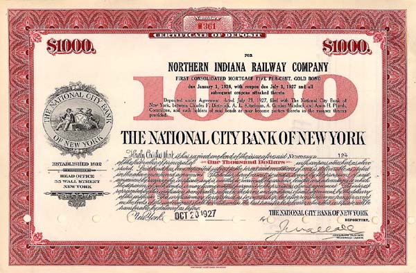 Northern Indiana Railway - Bond