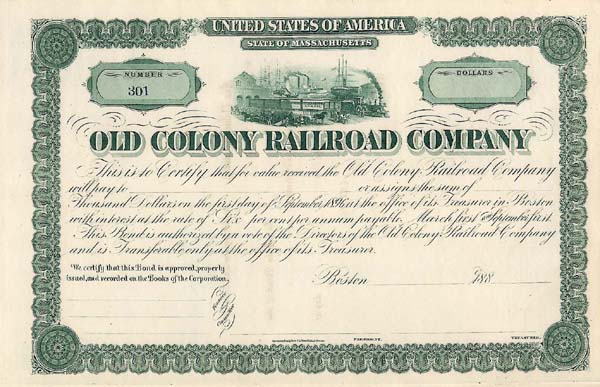 Old Colony Railroad - Bond