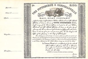 Pittsburgh and Connellsville Railroad - Bond