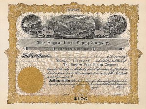 Empire Pass Mining - Stock Certificate