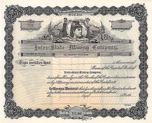 Inter-State Mining - Stock Certificate