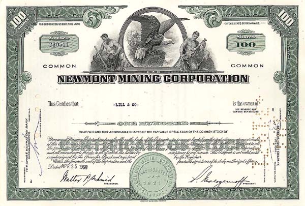 Newmont Mining Corporation - Stock Certificate