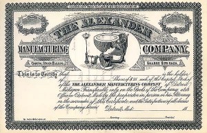 Alexander Mfg Co - Stock Certificate