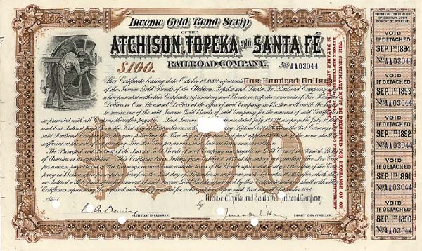 Atchison, Topeka & Santa Fe Railroad Company - Bond