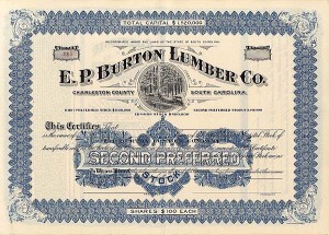 E.P. Burton Lumber Co - Stock Certificate