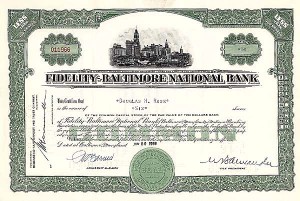 Fidelity-Baltimore National Bank - Stock Certificate