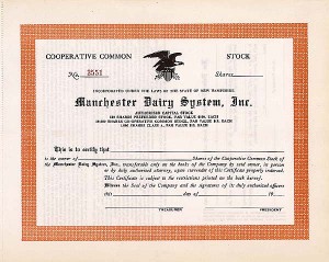 Manchester Dairy System, Inc - Stock Certificate
